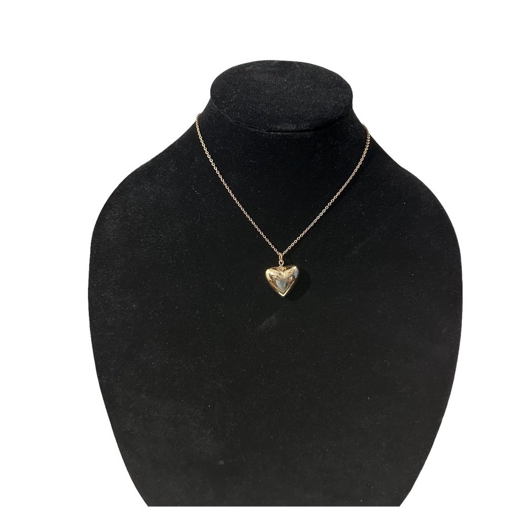 Vtg Sarah Coventry Gold-Toned Heart Pendant Necklace 9” Chain 1.5” Heart Signed